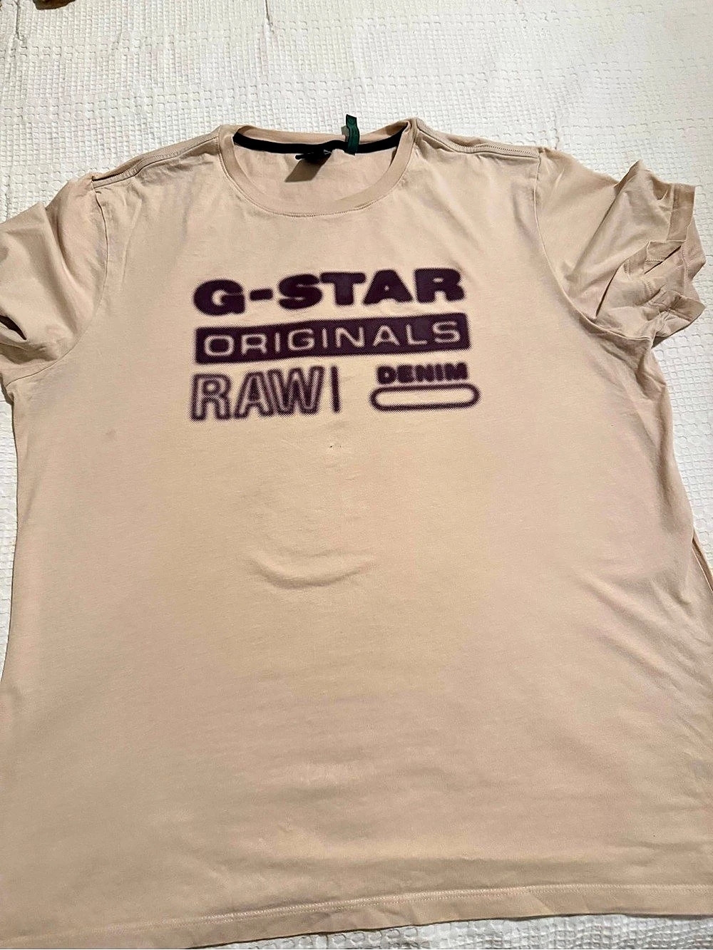 G-Star RAW Originals GD Graphic T Graphic Short Sleeve Tee in Beige Size XXL